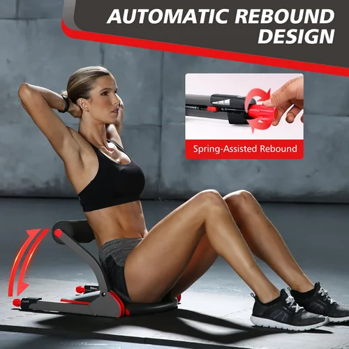 Vista 3 de Wonder Core Smart, Ab Machine, Ab Workout Equipment, Sit Up Machine & Exercise Equipment, Ab Crunch Machine for Stomach Workout, Ab Core Trainer Rojo