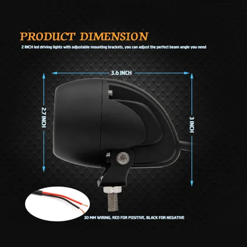 Vista 6 de Chelhead - Luces de conducción LED compactas de 2.7 pulgadas, 2 luces LED redondas de 20 W 7D de haz puntual de 20 W, luces LED pequeñas todoterreno