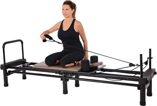 Vista 7 de Stamina Products AeroPilates Reformer 651 Máquina de entrenamiento de resistencia para todo el cuerpo para gimnasio en casa con soporte de 10