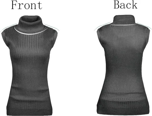 Vista 3 de v28 - Suéter elástico y tejido, con cuello alto y sin mangas para mujer