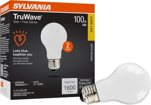 Vista 10 de LEDVANCE Sylvania - Bombilla LED TruWave Natural Series A19, equivalente a 75 W, eficiente 11 W, 1100 lúmenes, base media, regulable, esmerilada
