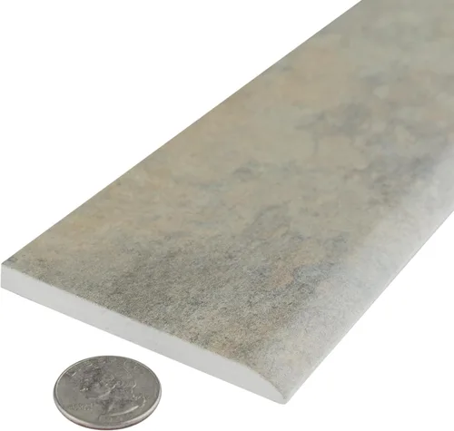 Vista 8 de Merola Tile Ardesia Bullnose Gris 3-1/8" x 17-1/2" - Moldes de porcelana para piso y pared