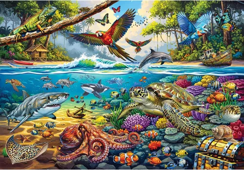 Vista 6 de Anatolian Puzzle - Delfines riendo, Rompecabezas de 260 piezas # 3348