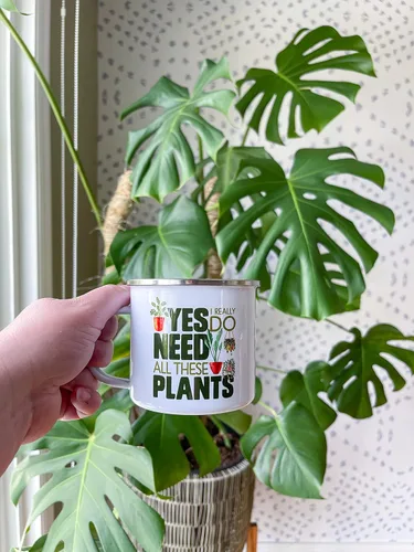 Vista 3 de Plant Lover - Taza de café con diseño de fogata, taza de té para campamento de plantas de interior, regalo de pulgar verde Gardner, Yes I Really Do