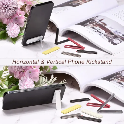 Vista 6 de uxcell Soportes ultrafinos para teléfono, paquete de 2 soportes de escritorio horizontales y verticales, para pegar en el soporte portátil