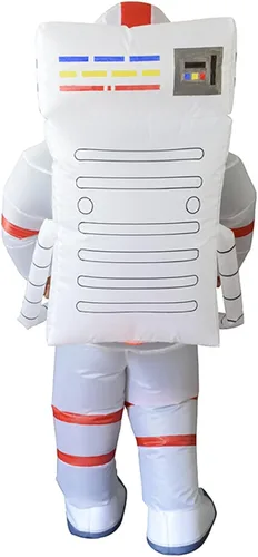 Vista 5 de Turtle Market - Disfraz inflable de astronauta para adultos, unisex, hecho de poliéster impermeable, talla única para la mayoría de los adultos