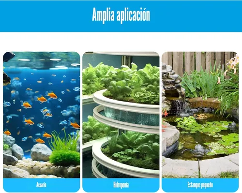 Vista 7 de AQUANEAT Bomba de aire para acuario de 300 GPH, para tanque de peces de hasta 200 galones, potente bomba aireadora hidropónica con tubo, piedras