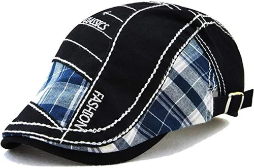 Vista 10 de M MOACC - Gorra de hombre de algodón ajustable con hebilla, boina, sombrero de periodista, gorro Cabbie Gatsby, gorras de conducción, gorras planas