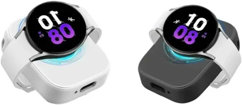 Vista 4 de Cargador inalámbrico de reloj magnético tipo C para Samsung Galaxy Watch Ultra/7/6/6 Classic/5 Pro/5/4/4 clásico/3/carga rápida activa (negro)