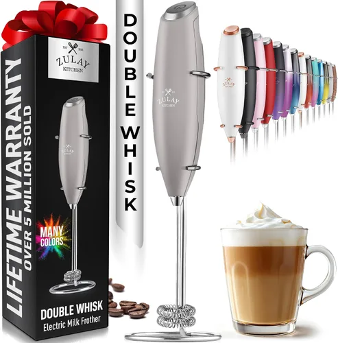 Vista 47 de Zulay Milk Boss Espumador de leche potente manual, hace espuma para latte, batidor para mezclar bebidas, café, miniespumador para capuchino, frappé