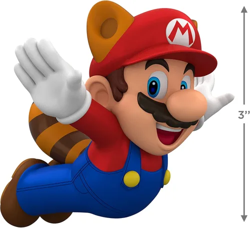 Vista 5 de Hallmark Keepsake Adorno navideño 2022, Nintendo Super Mario alimentado con Mario Raccoon