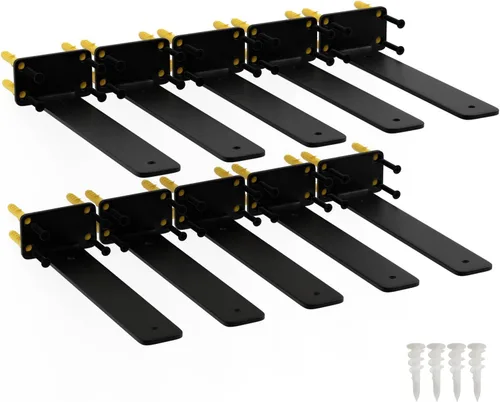 Vista 16 de Soportes de estante de 6 pulgadas, paquete de 8 soportes flotantes para estantes, soportes ocultos de acero al carbono de 1/5 pulgadas de grosor