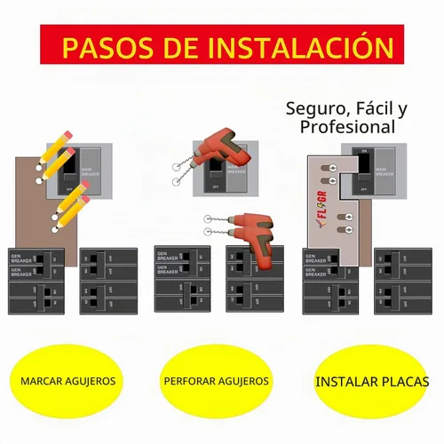 Vista 4 de Kit de enclavamiento para generador compatible con Eaton o Cutler Hammer Vertical Throw CH Series 150 o 200 amperios, 2 1/4 pulgadas