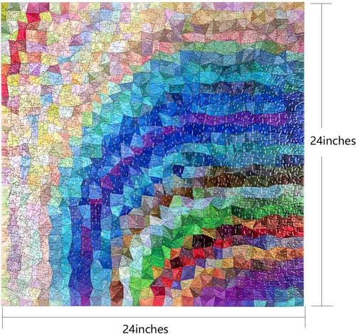 Vista 2 de Bgraamiens Rompecabezas de 1000 piezas de triángulo de arco iris, rompecabezas cuadrado de desafío de color para adultos