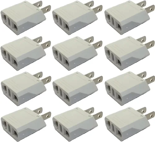 Vista 2 de US-12PK Ckitze - Adaptador de enchufe de salida europeo a americano, paquete de 12