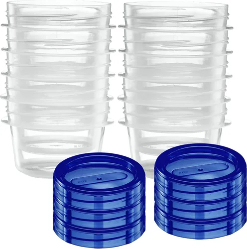 Vista 7 de ELEGANT DISPOSABLES Recipientes pequeños para almacenamiento de alimentos, tapa roscada, reutilizable, apilable, a prueba de fugas, herméticos