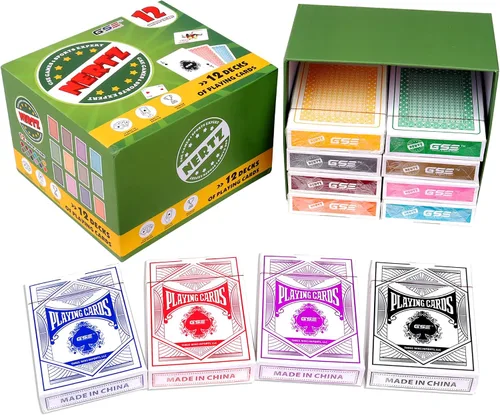 Vista 8 de GSE - Juego de cartas Nertz de 6 cubiertas, naipes estándar a granel, 6