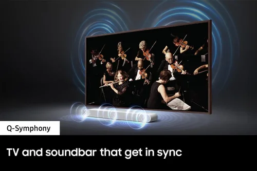 Vista 5 de SAMSUNG Barra de sonido HW-S60B de 3.1 canales con Dolby Atmos, DTS Virtual:X Q Symphony, sonido adaptativo, modo de juego, conexión Bluetooth, 2022