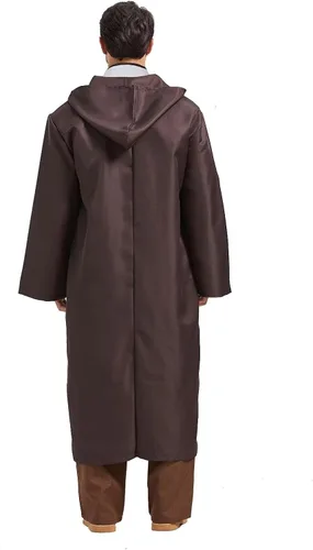 Vista 3 de Anakin - Disfraz de túnica con capucha para adultos, para Halloween, cosplay, uniforme