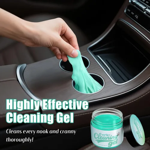 Vista 5 de ASFSKY Gel de limpieza de coche (verde, magnolia), masilla de limpieza universal de polvo, limpiador de interior de coche, removedor de polvo