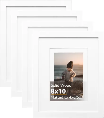 Vista 66 de KINLINK Marco de fotos de 3.5 x 5 pulgadas, color negro ceniza, marcos de madera maciza con plexiglás para mesa y montaje en pared, marcos de fotos