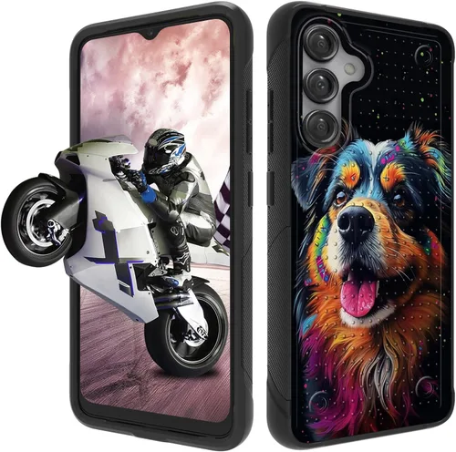 Vista 30 de Funda protectora resistente de doble capa para Samsung A14 5G (parte trasera con textura antideslizante), TPU suave a prueba de golpes, para Samsung