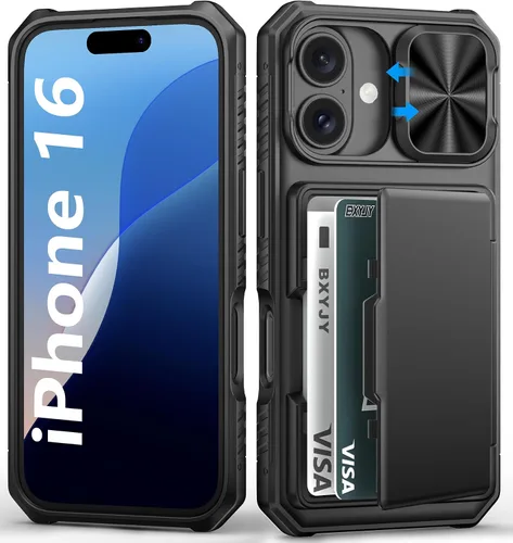 Vista 19 de BXYJY Funda tipo cartera para iPhone 15 Pro, tarjetero (4-5 tarjetas)