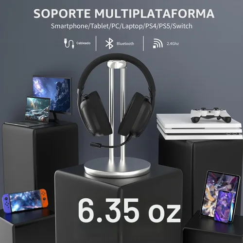 Vista 9 de ZIYOU LANG Auriculares inalámbricos para juegos L80 Ultralight Over Ear Tri Negro