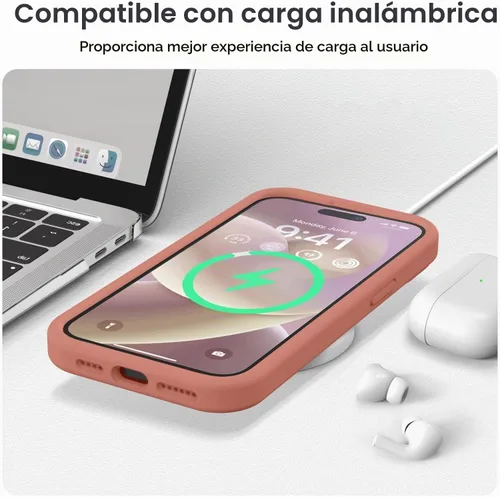 Vista 7 de Funda Vooii compatible con iPhone 15 Pro Max, silicona premium mejorada, [protección de cámara] [forro de microfibra suave antiarañazos] funda