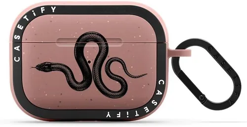 Vista 10 de CASETiFY Bounce Airpods Pro (1ª/2.ª generación) - Funda con anillo, negro Kingsnake - carbón mate