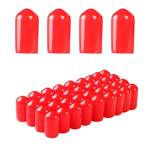 Vista 51 de Cubierta de tapa de extremo redondo de goma 0.08 pulgadas (0.079 in), protectores de rosca de tornillo de PVC flexible de tubería de tubería