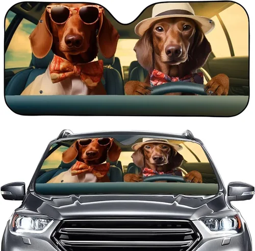 Vista 28 de Talayituse Parasol para parabrisas de automóvil, diseño de gato divertido 3D, ajuste universal, para automóvil, camión, SUV, bloquea el sol