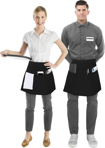 Vista 2 de Utopia Wear Waist Apron, Server Short Apron for Men Women, Kitchen, Restaurant Unisex Apron