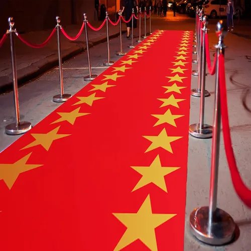 Vista 2 de Woanger - Alfombra de plástico roja para fiesta, 3.3 x 29 pies, clásico