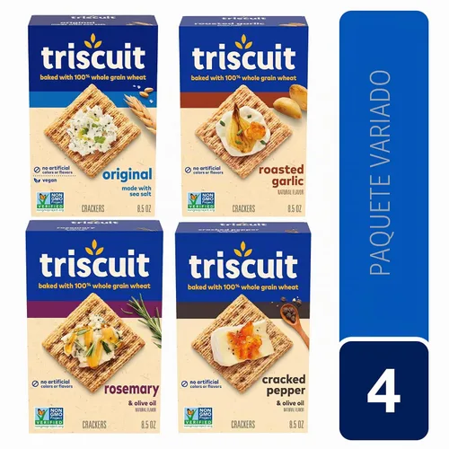 Vista 3 de TRISCUIT Galletas de grano entero 4 paquetes con 4 variedades de sabores surtidos