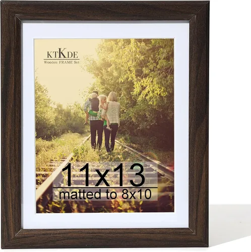 Vista 70 de KTKDE Portarretratos gris de 8 x 10 pulgadas con paspartú extraíble para fotos de 5 x 7 pulgadas, vidrio real para portarretratos de 8 x 10