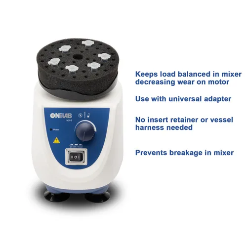 Vista 4 de ONiLAB Inserto de tubo de ensayo científico para 48 tubos de ensayo de 0.0 fl oz de 0.236 in de diámetro, uso con adaptador universal, no incluye