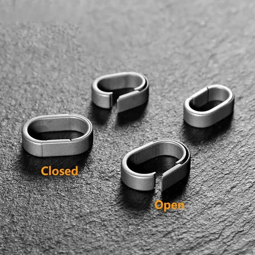 Vista 2 de 6 llaveros de titanio de liberación rápida, conector múltiple EDC Split llavero mosquetón regalo para hombres y mujeres