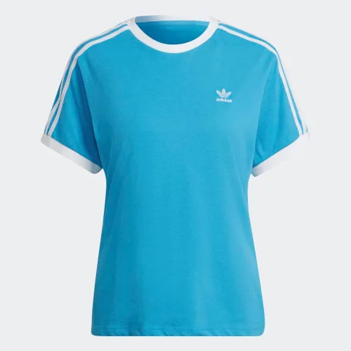 Vista 5 de adidas Originals Camiseta de 3 rayas para mujer, Rojo (Flash Red)