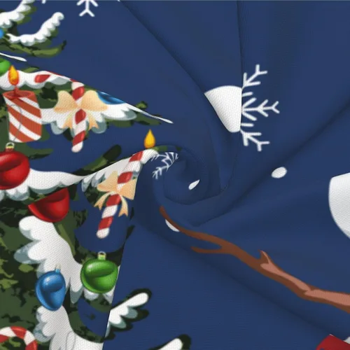 Vista 6 de Fundas de Almohada de Navidad Azul Marino 16x16 Juego de 2 Estilo Granja Muñeco de Nieve Copo de Nieve Árbol de Navidad Fundas de Almohada
