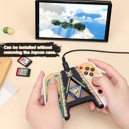 Vista 2 de DLseego Joycon Speed Charging Grip for SwitchSwitch OLED, Portable Gaming Comfort Grip Handle Joystick Remote Controllers V-Shaped Anti-Slip Handle
