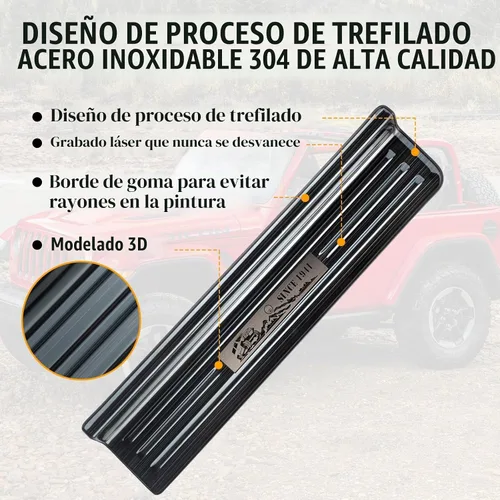 Vista 5 de Rowa - Protectores de umbral de puerta de acero inoxidable 304 compatibles con Jeep Wrangler JL JLU 2018-2025 & Gladiator JT 2020-2025, protector