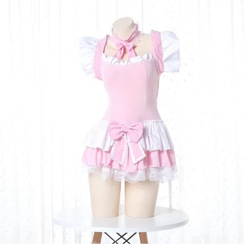 Vista 3 de Lindo traje de criada mujeres lencería sexy para sexo Lolita kawaii Anime Cosplay uniforme trajes