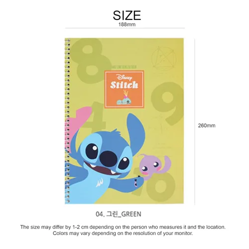 Vista 2 de Stitch Half Line Spring Note - Cute 26 x 18.8 cm (10.2 x 7.4 in) Spiral Bound Notebook with Unique Half-Lined Pages, Durable Hardcover, Ideal for