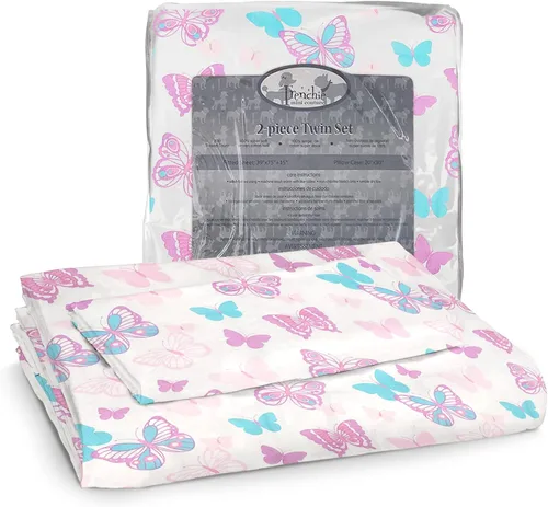 Vista 26 de Frenchie Mini Couture Sábanas para moisés, 100% algodón, estrellas azules, 15 x 33 pulgadas, paquete de 2