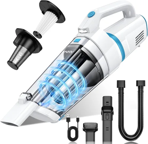 Vista 11 de AHNR Aspiradora de mano inalámbrica, 16000 PA potente succión de mano inalámbrica recargable con luz LED y 2 filtros HEPA, aspiradora portátil