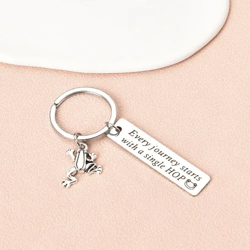 Vista 4 de Llaveros de rana para mujeres, hombres, amigos, amantes de las ranas, regalos inspiradores de graduación de cumpleaños para niños y niñas, regalos