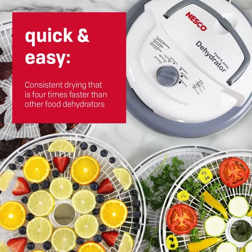 Vista 3 de NESCO FD-75A Snackmaster Pro - Deshidratador de alimentos, para aperitivos, frutas, carne seca de res, gris y kit de carne seca Jumbo Works, 1, rojo