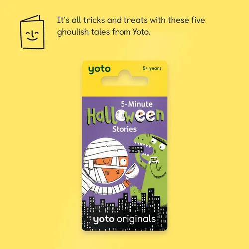 Vista 2 de Yoto Historias de Halloween de 5 minutos: tarjeta de audio para niños para usar con reproductor y mini dispositivo de audio todo en 1, escucha sin