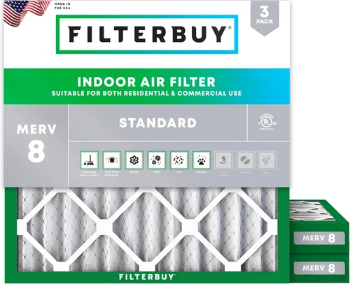 Vista 20 de Filterbuy Filtro de aire MERV 8 de 8 x 14 x 1 pulgadas para defensa contra el polvo y las alergias (paquete de 3), filtros electrostáticos plisados